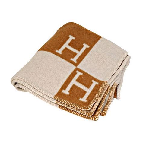 vintage hermes throws tanwhite checkorboard